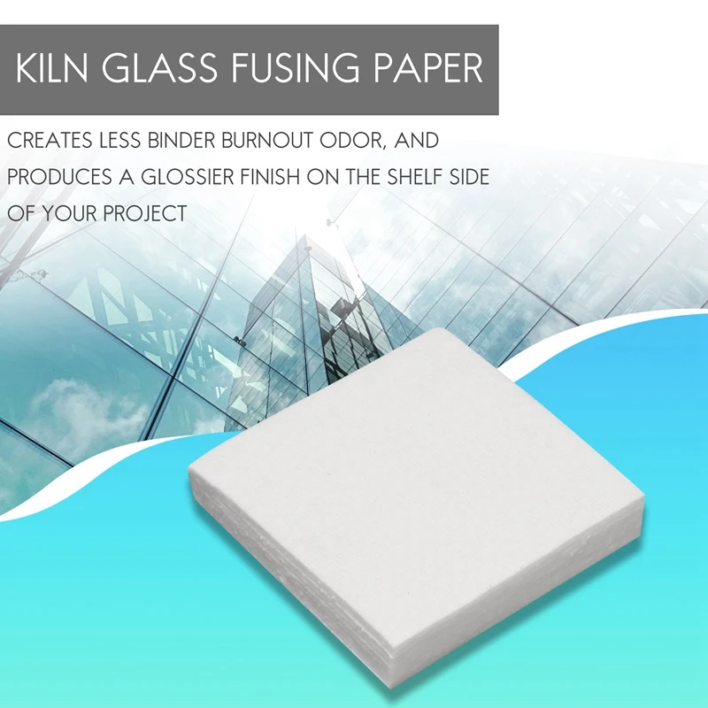 

A46T 50 Sheets Ceramic Fiber Square Microwave Kiln Glass Fusing Paper Household Tools