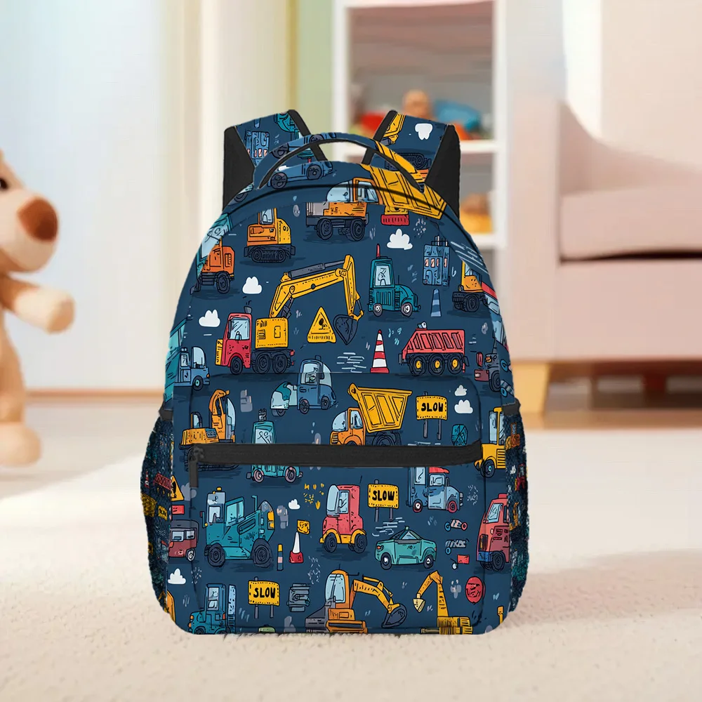 1pc Construction Cars Backpack Spacious and Convenient Ideal for Traveling and Busy Professionals for Teenager