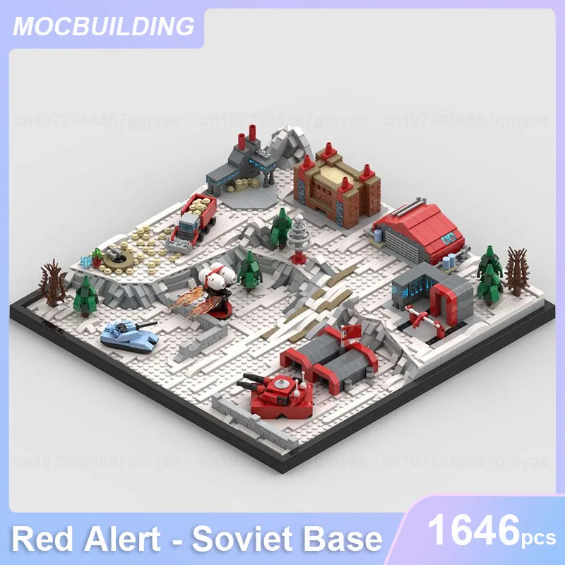 Red Alert Soviet Base Model MOC Building Blocks DIY Assemble Bricks Display Architecture Educational Collect Toys Gifts 1646PCS