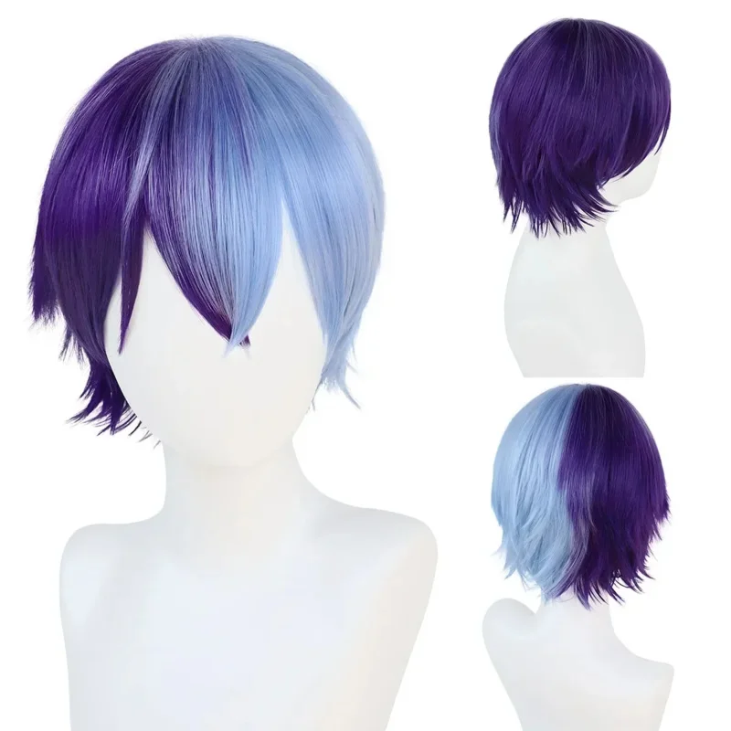 여성용 짧은 검은 가발 합성 머리 코스프레 앞머리 샤그 곱슬 헤어 스타일 애니메이션 의상 파티 할로윈 가발 자연