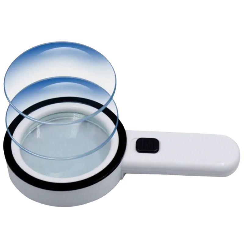 30x Handheld Magnifying Glass with White LED Light for Reading Magnifying Glass Jewelry Blinds