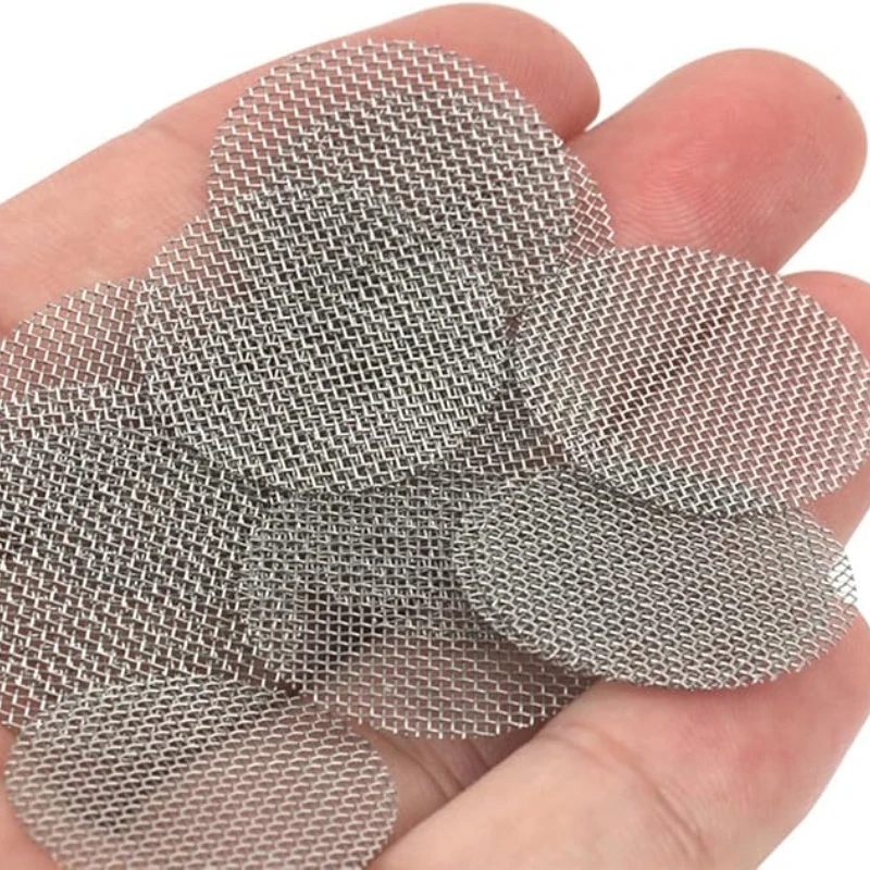 100PCS Stainless Steel Smoking Pipe Filter Screen 9.5/12.7/15/15.8/19mm Mesh Gauze Screens Smoking Pipe Replacement Accessories