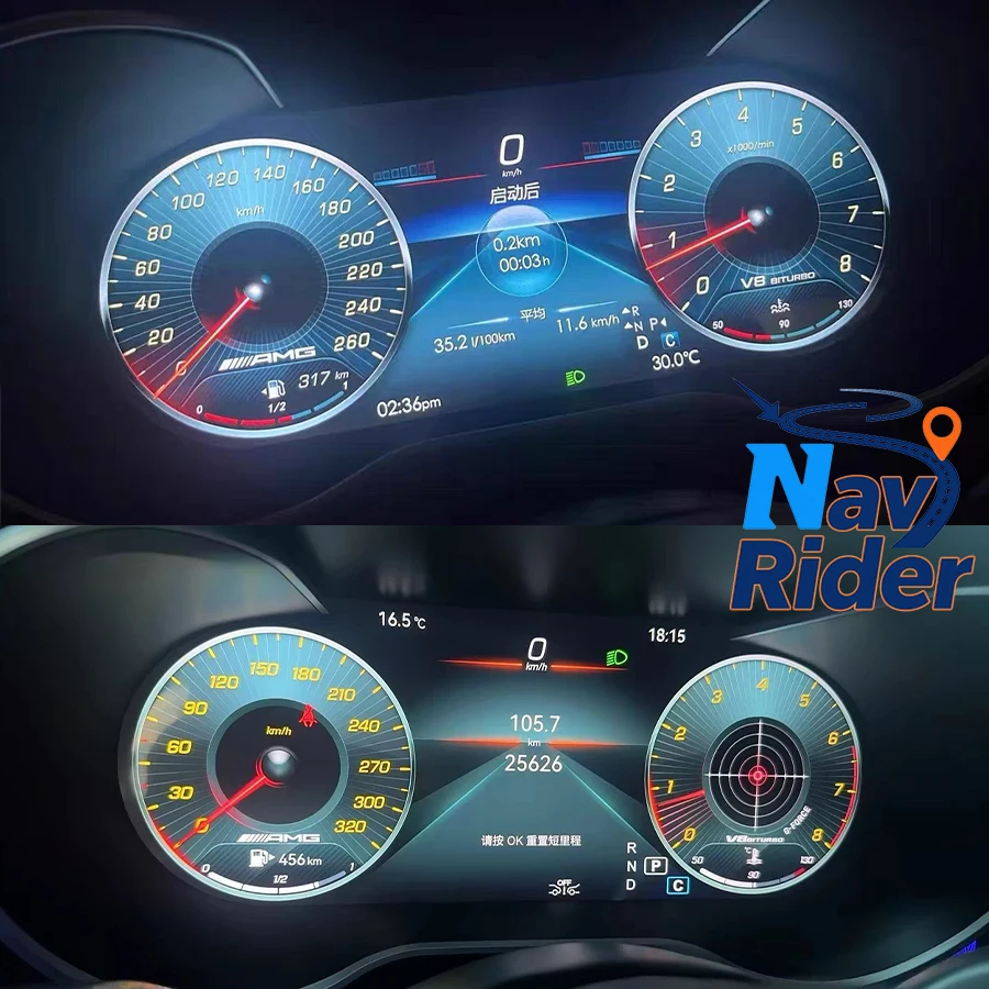 Pour Mercedes Benz Classe V V260 V250 W447 2016-2019, écran LCD numérique de 12,3 pouces, tableau de bord, Carplay, compteur de vitesse, panneau