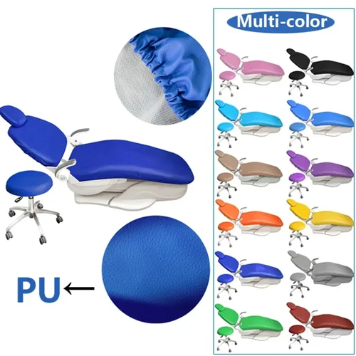Imagen 1 del producto Unidad de cubierta para silla Dental de cuero PU, 4 unidades/juego, asiento Dental, Protector elástico impermeable, equipo de dentista, laboratorio de odontología