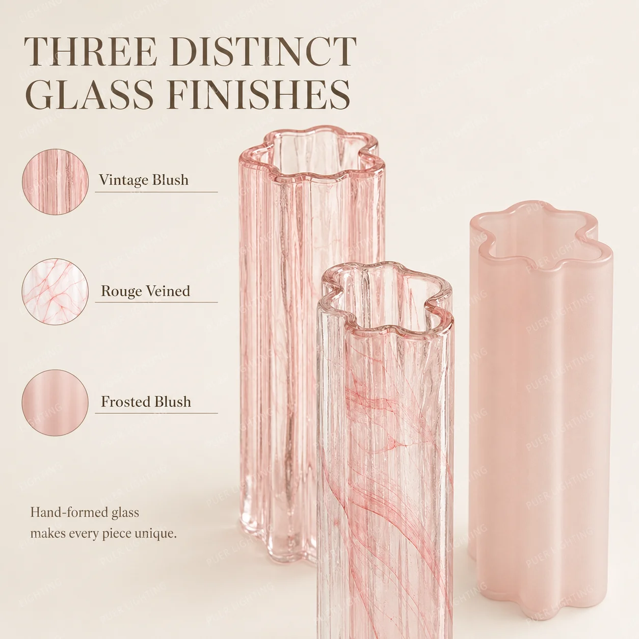 Murano Pink Glass Chandelier Dreamy Pink/Frosted Pink/Gradient Pink Lamp For Princess Girl Room Bedroom Pendant Light Home Decor