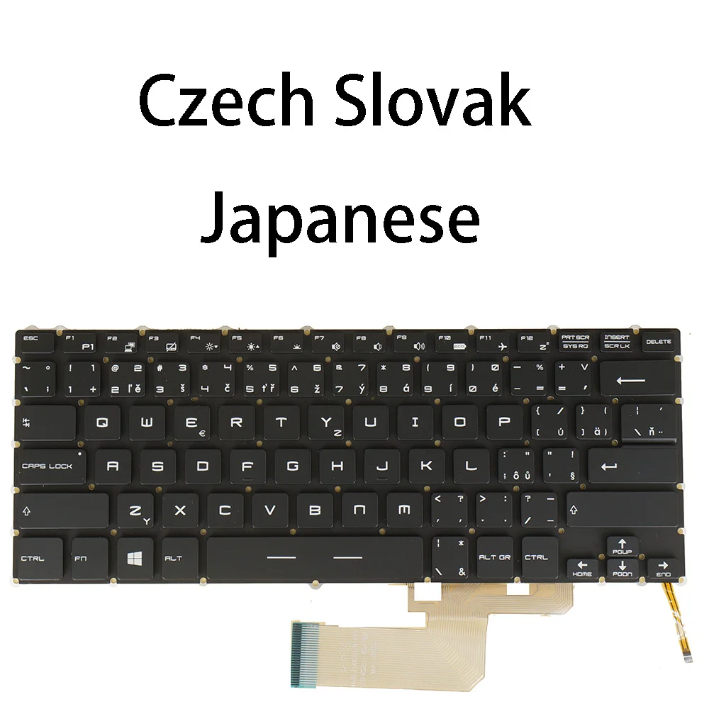 US UK Czech Slovak Japanese Keyboard For MSI GS30 2M GS32 6QE 70QE, GS40 6QD 6QE, GS43VR 6RE 7RE MS-13F1 MS-13F2 MS-14A2 MS-14A3