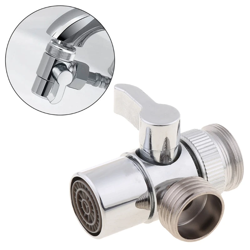 New Bathroom Kitchen Brass Sink for Valve Diverter Faucet Splitter to Hose Adapter