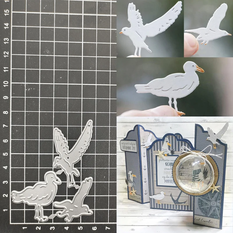 Seagull bird Metal Cutting Dies Stencil Scrapbook Album Stamp Paper Card Embossing Decor Craft Knife Mould