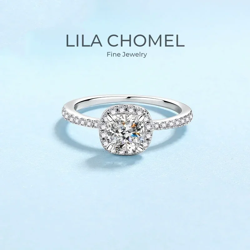 

Engagement 18K White Gold Women Wedding Band 1CT VVS DColor Moissanite Diamond Girl Birthday Gift Anniversary Day Daughter Rings