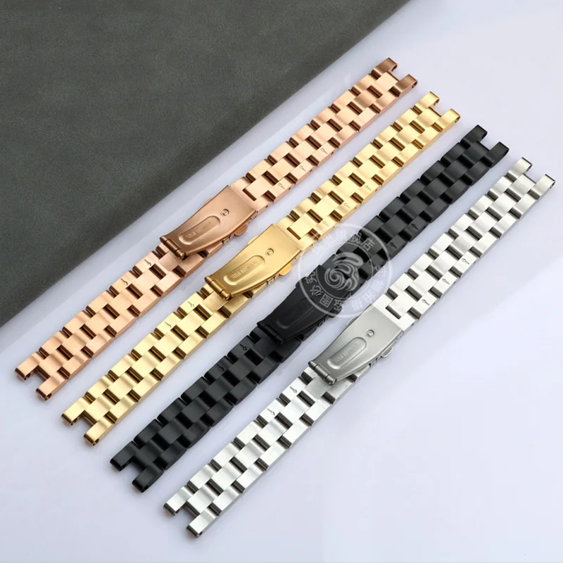 For Garmin Lily New Fashion Stainless Steel Sports Watchband Smart Watch Accessories Strap 14mm Women's Bracelet Rose Gold Black