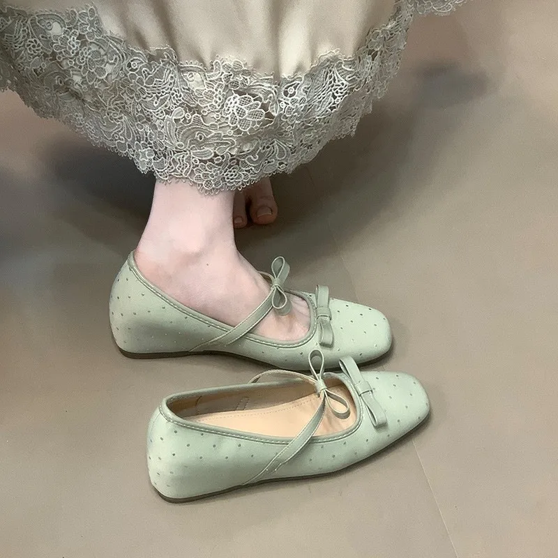

Women's Bow-Tie Flat Mary Jane Shoes, Hot Sweet Dot Shoes, Streetwear 2025 Korean Style