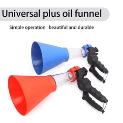 New Portable Cars Motorcycle Gasoline Oil Filling Funnel Adjustable Width Holding Clamp Engine Oil Filling Kit Auto Parts