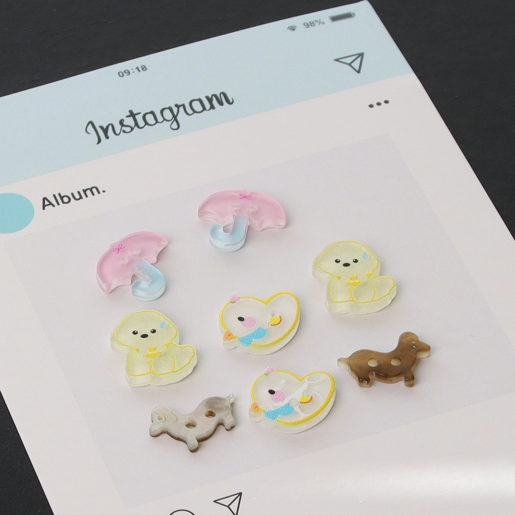 Baby Clothing Sewing - 10 個かわいい漫画樹脂ボタン傘アヒル犬ボタンベビーキッズ衣類縫製アクセサリー手作り DIY バッグヘアピン