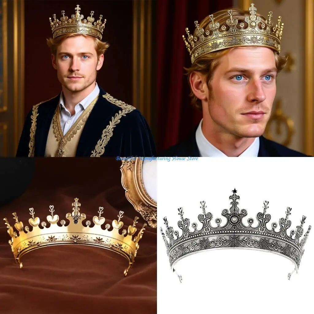 

E56A Premium Metal King Crowns Hair Accessory For Formal Event