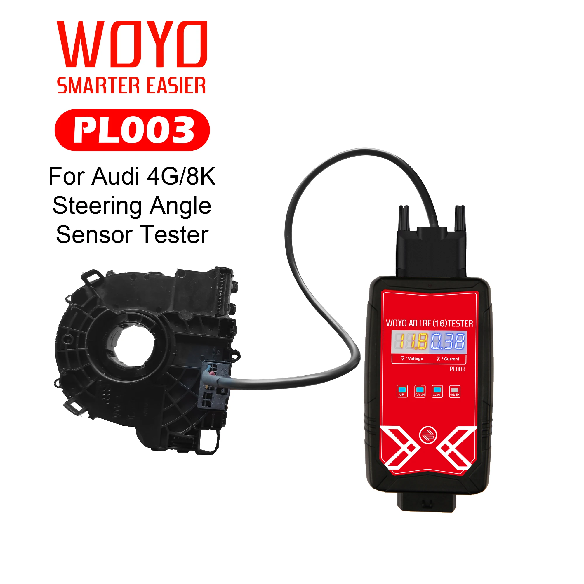 WOYO PL003 Steering Angle Sensor Tester For AUDI LRE 16 4G/8K/4H Coil Spring With Electronics Detector On Bench Diagnostic Tool