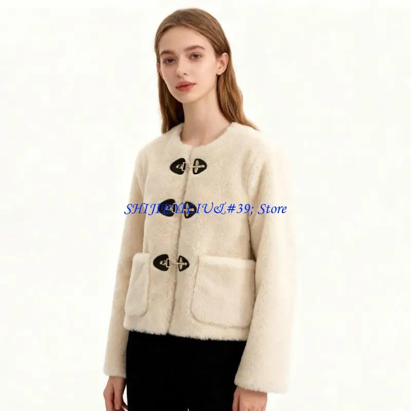 

E21F Fashion Coat Toggle Buckles Easy Installation Closure Button for Overcoat Jackets