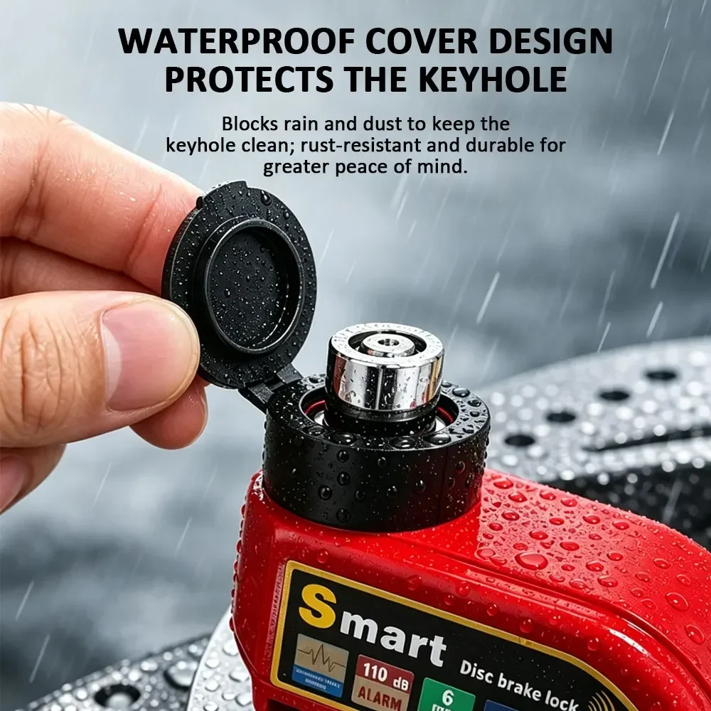 Motorcycle Scooter Disc Brake Alarm Lock Anti-Theft Bicycle Wheel Security Protection Waterproof Aluminum Alloy Anti-Theft Lock view 6