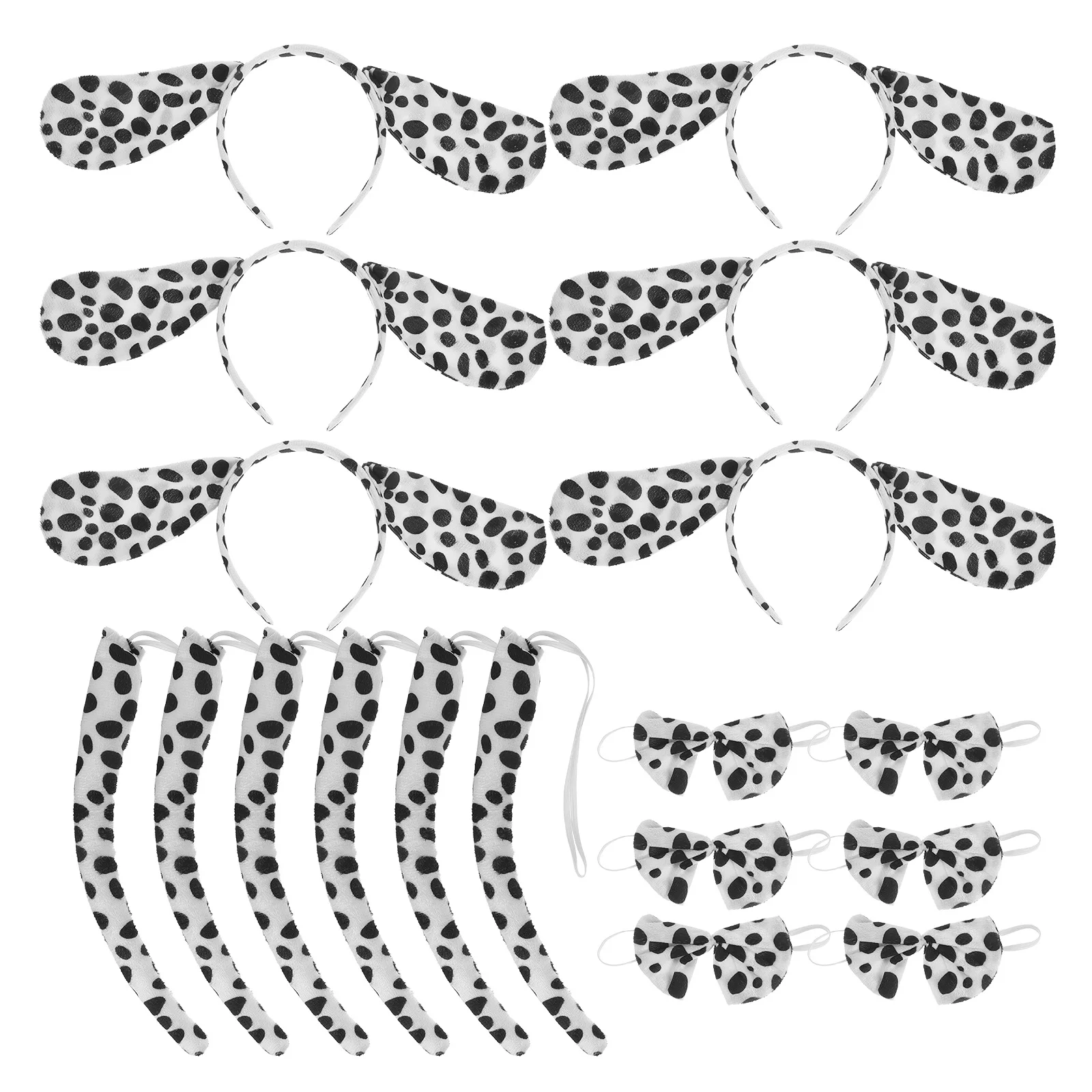 6 Set di Accessori per Costume da Cane: Cerchietto con Orecchie, Papillon e Coda, Leggeri e Comodi per Eventi e Festival