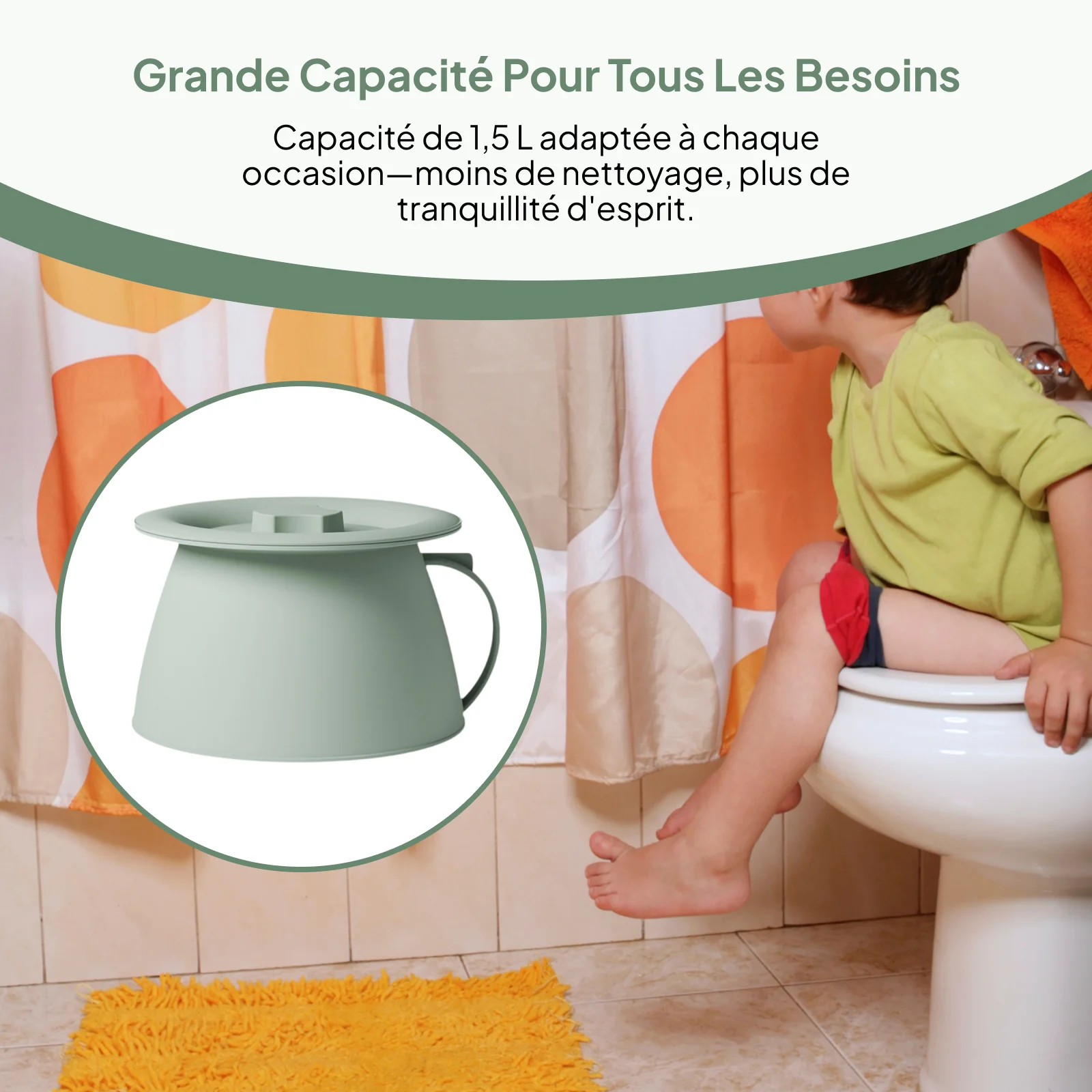 Home Chamber Pot Spittoon Toilet Urinal with Lid PP Washable Bedpan for Adults Kids Travel Use