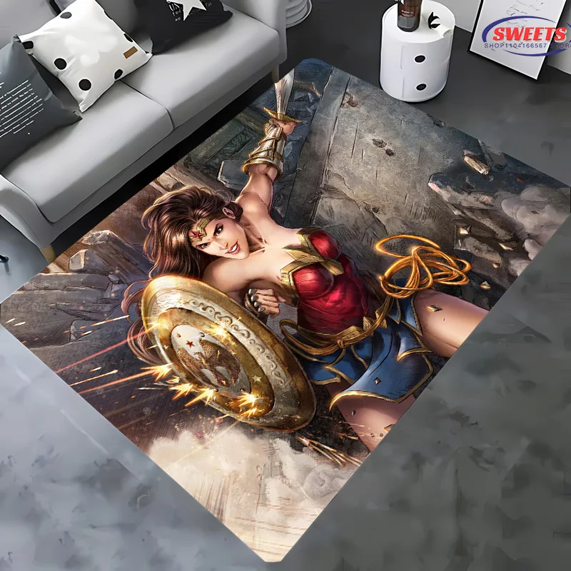 Popular DC Wonder Woman Carpet! Bedroom Living Room Children Bed Mat, Non-slip Exquisite Home Decor,Durable Machine Washable Rug