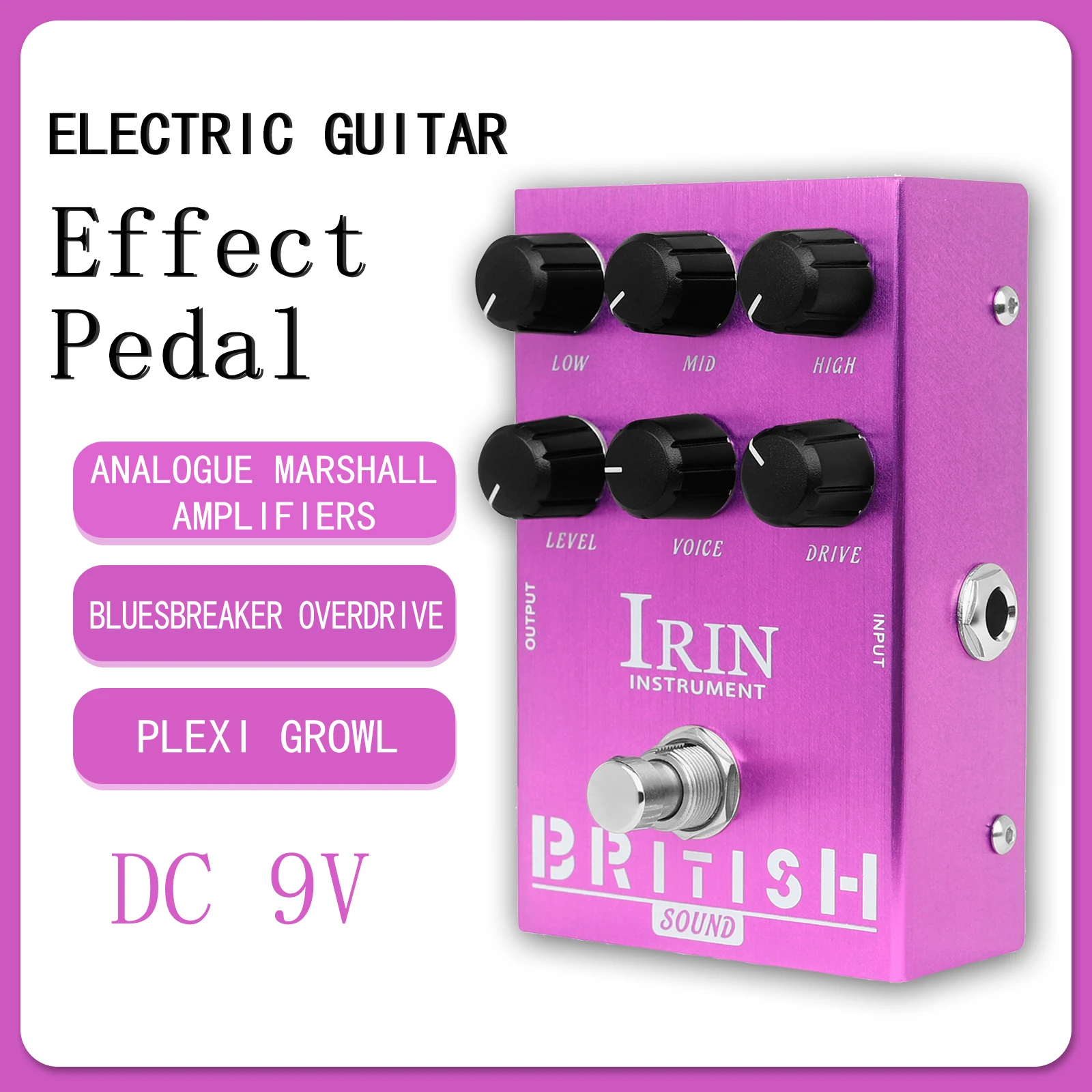 IRIN AN-31 Guitar Effect Pedal British Sound Overdrive Marshall Amplifier Simulator Effect Pedal Electric Guitar Accessories