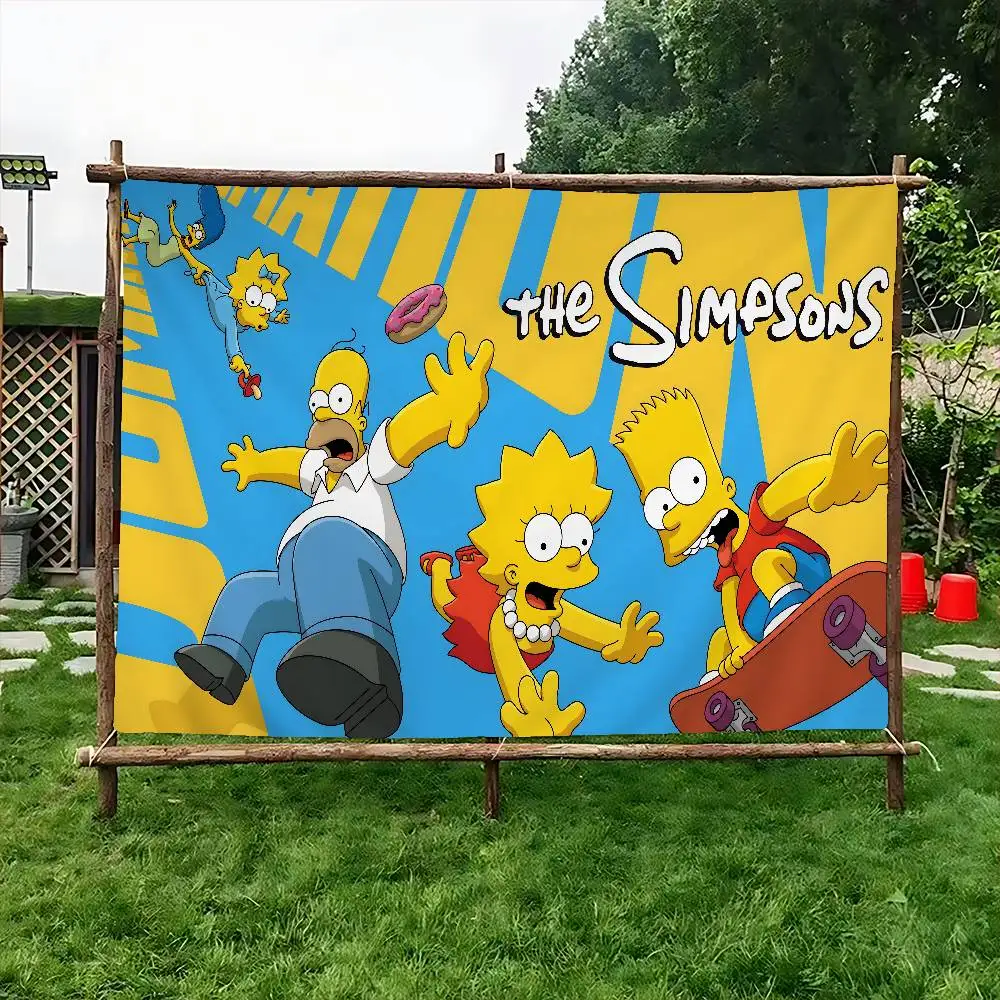 Cartoon T-The S-Simpsons Cartoon Flag Art Science Fiction Room Home Decor Wall Hanging Home Decor Banner