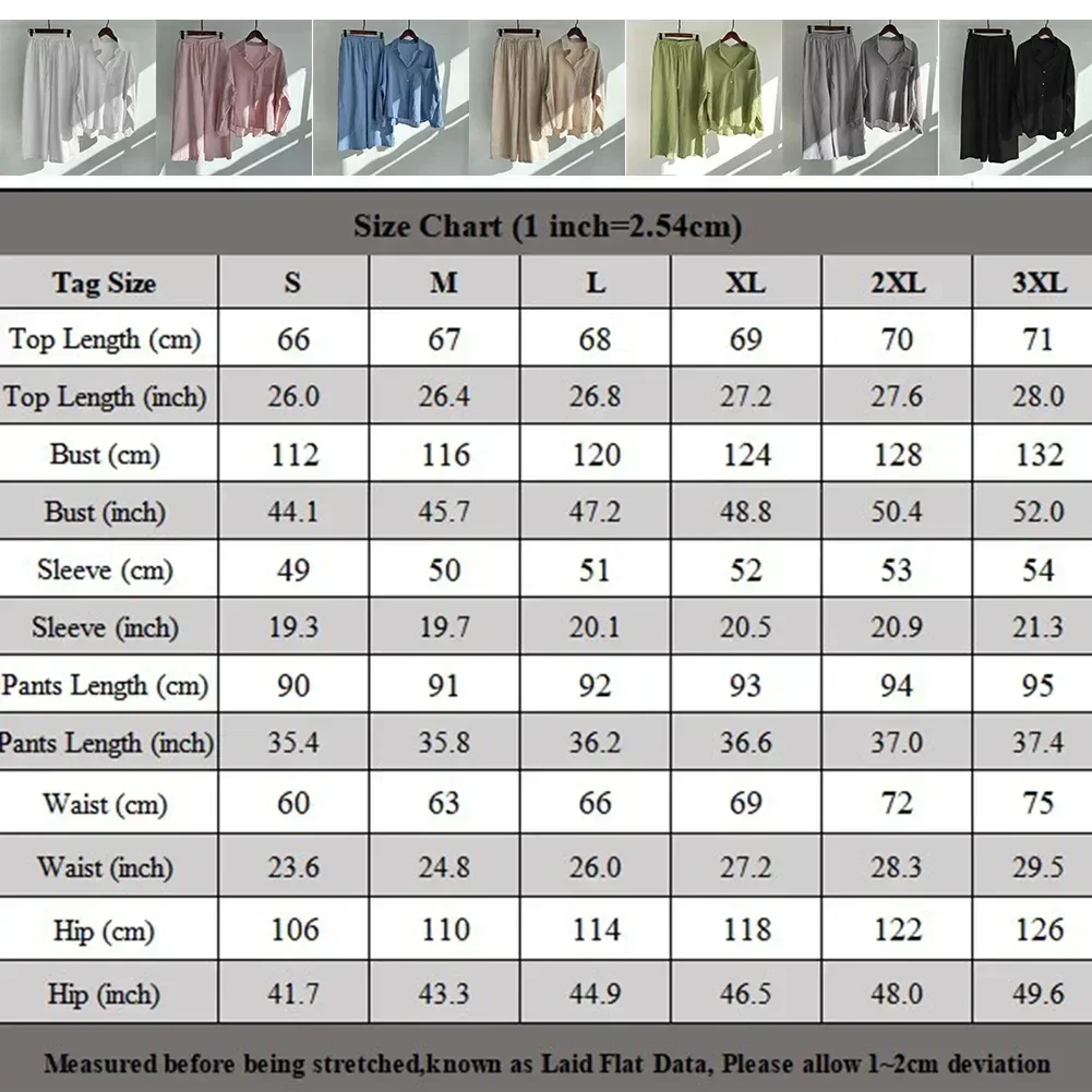 Женская удобная однотонная рубашка и свободные широкие брюки, костюм из 2 предметов, винтажный комплект