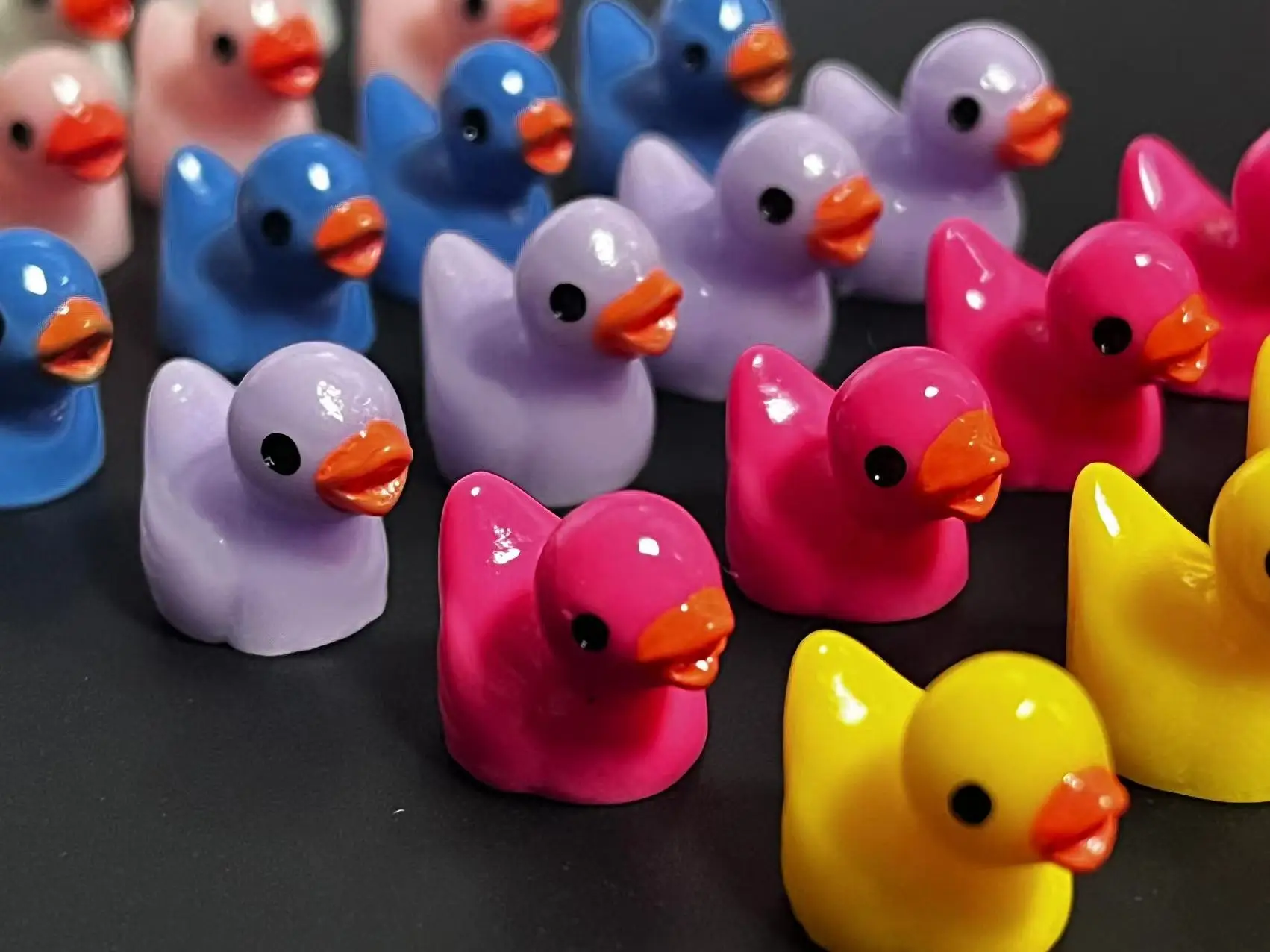 Mini patos de resina para decoración del hogar, accesorios de bricolaje, micropaisaje, jardín, coche, 70 piezas