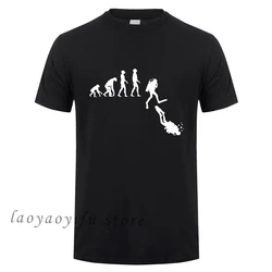 Man T Shirt Diving Evolution TShirt Male Fashion O Neck Tops Funny Diver T-shirts Hombre Summer XS-4XL Tees Roupas Masculinas