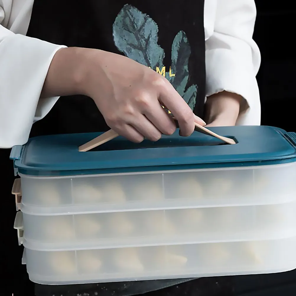 Dumpling Storage Box Crisper Non-Stick Food Container Refrigerator Crisper Tray for Dumplings Meat Seafood Vegetable