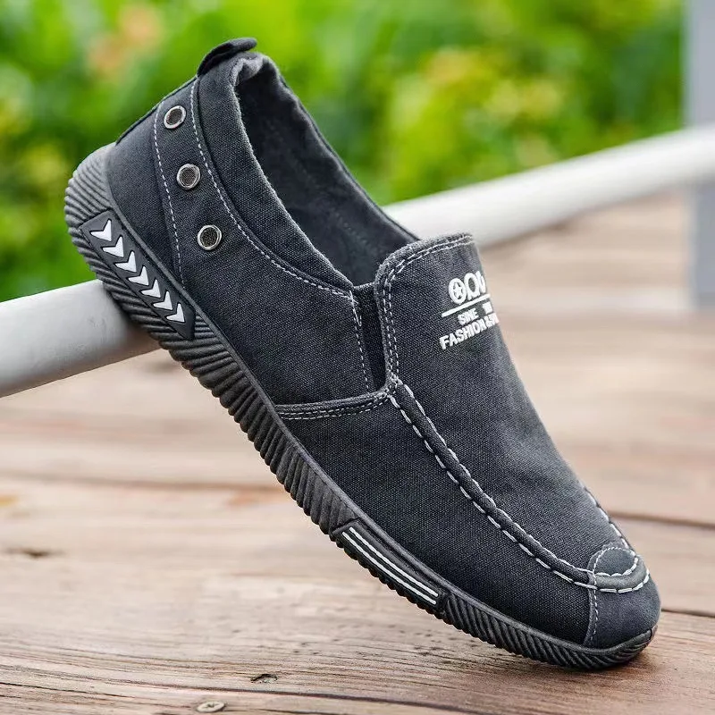 Luxury Designer Men's Canvas Shoes Slip on Casual Shoes Denim Male Loafers Soft Driving Moccasin Outdoor Breathable Men Sneakers view 6