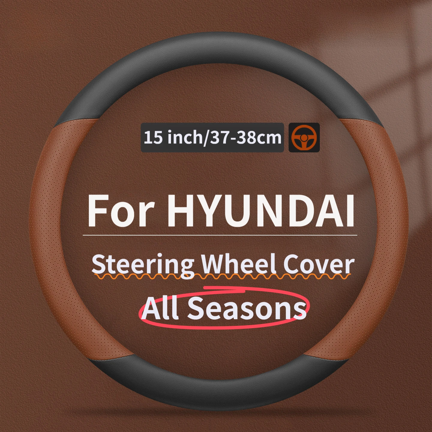 Minimalistischer Rutschfester Lenkradbezug für Hyundai Accent HC, Grand i10, Elantra MD, Tucson TL, Elantra CN7, Tucson NX4