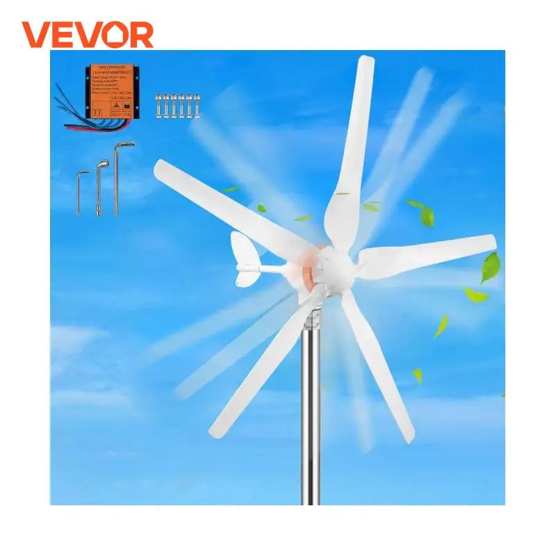 VEVOR 12V Wind Turbine Generator 300W-500W With Controller 3 5 Blades Small Wind Turbine For Home Use Low Noise High Efficiency