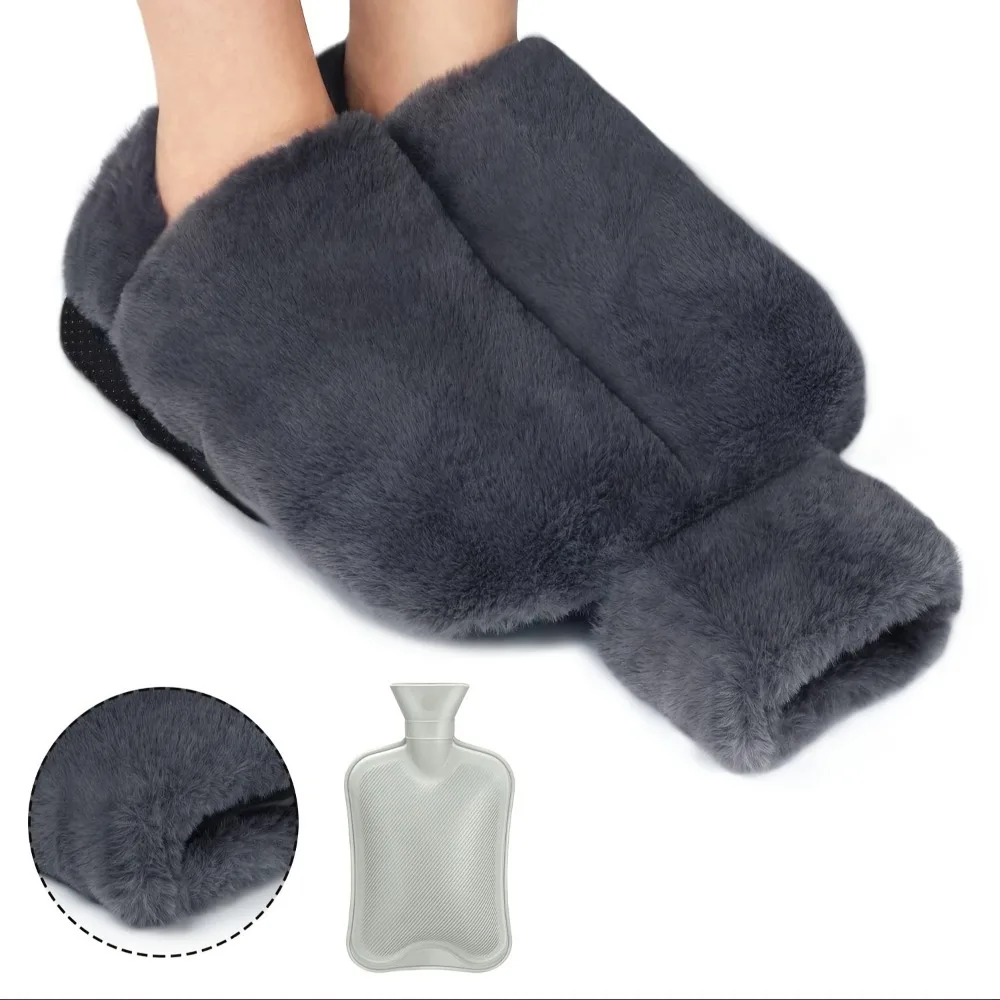 1pc Heated Foot Warmer, Explosion Proof Hot Water Bag, Water Filled Rubber Foot Warmer, Water Filled Plush Foot Warmer