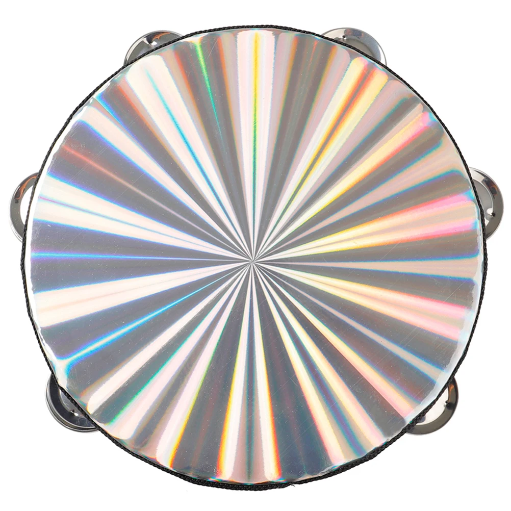 

H Tambourine Drum Double Row Stainless Steel Bells ABS Wood Body Colorful Drumhead Musical Instrument Toy Percussion