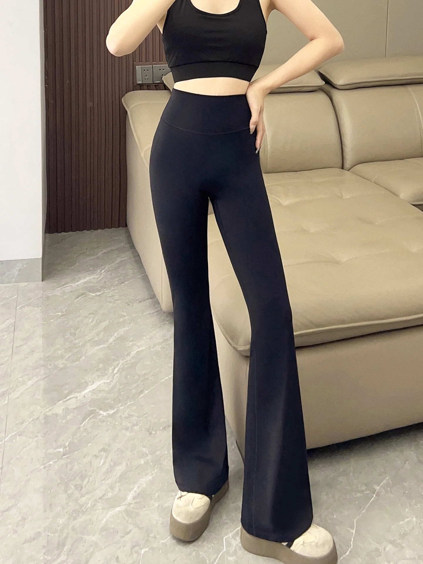 Cofina High Waist Bell Bot Yoga-Hose für Damen, lässig, hohe Taille, Bauchkontrolle, lange Leggings, bequem, atmungsaktiv, Nylon