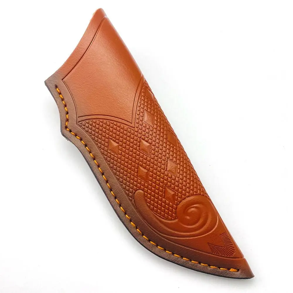 Brown Black Leather Sheath Holder Pocket Hunt Straight Knife Tool Camp Outdoor Carry Flashlight Case Belt Loop Case