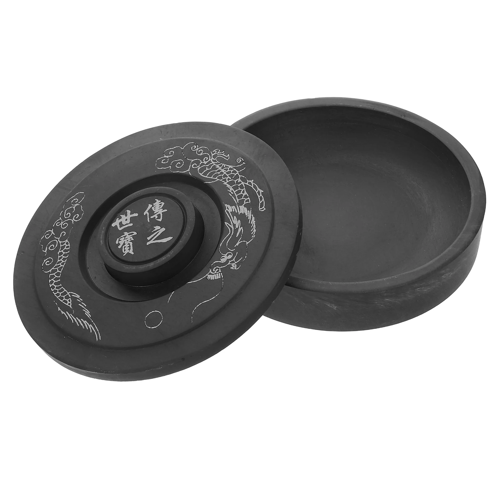 5-Inch Portable Chinese Calligraphy Inkstone Retro Texture Grinding Slab For Writing Painting Students Beginners Desktop Use