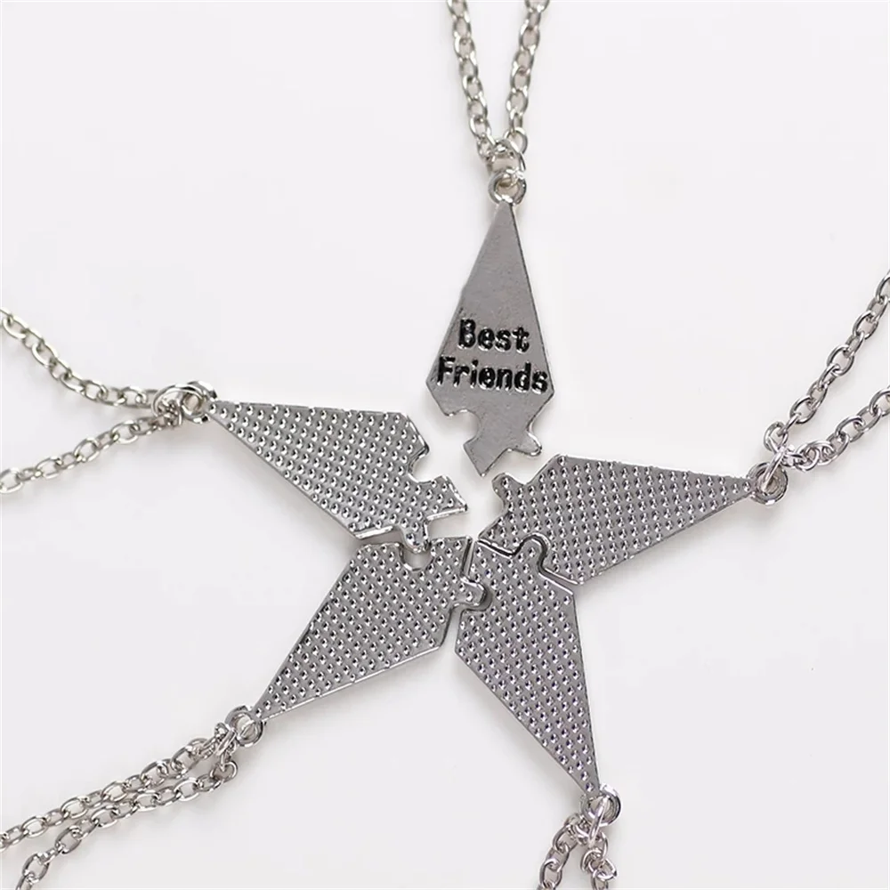 5pcs/Set Best Friend Necklace Creative Pentagram Pendant Alloy Accessories, Friendship Necklace For Men And Women