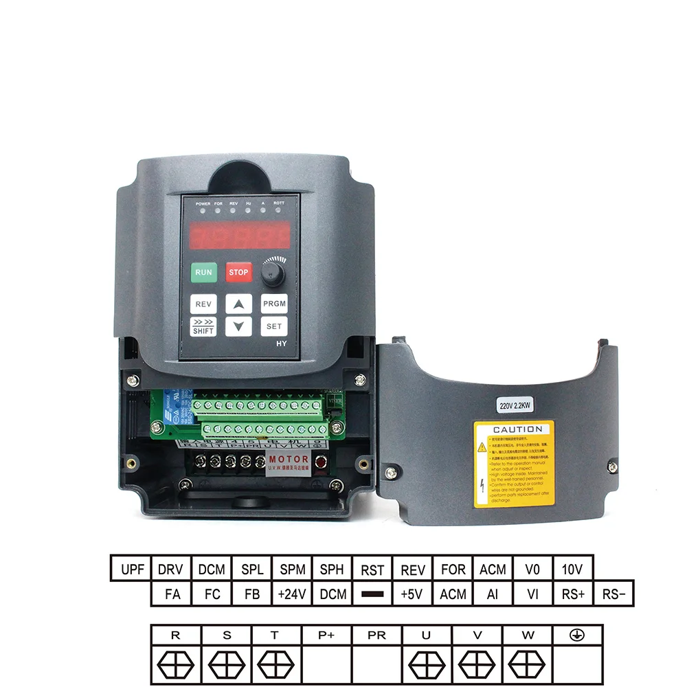 【EU Stock】RATTM MOTOR 2.2KW Variable Frequency Drive VFD Inverter 3HP 220V VSD for CNC Router Spindle Motor Speed Control