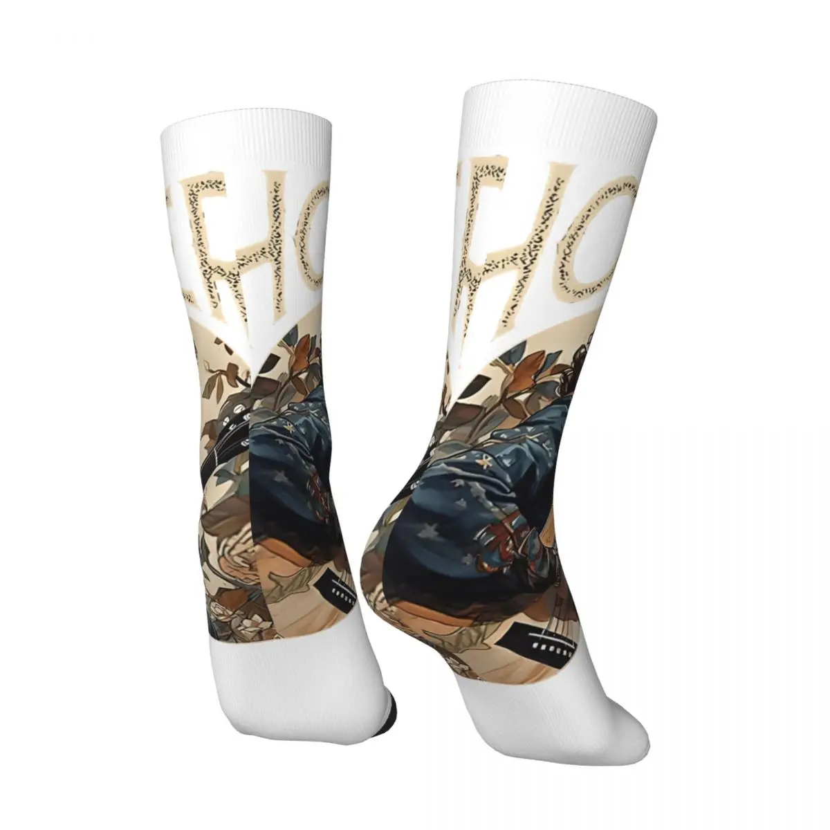 Crazy compression Hozier5 Guitar Sock for Men Vintage Hozier Seamless Pattern Crew Sock Novelty