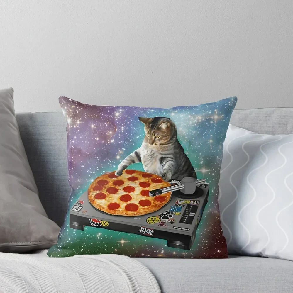 DJ CAT pizza Throw Pillow Sitting Cushion Christmas Covers For Cushions Sofa Covers For Living Room pillow