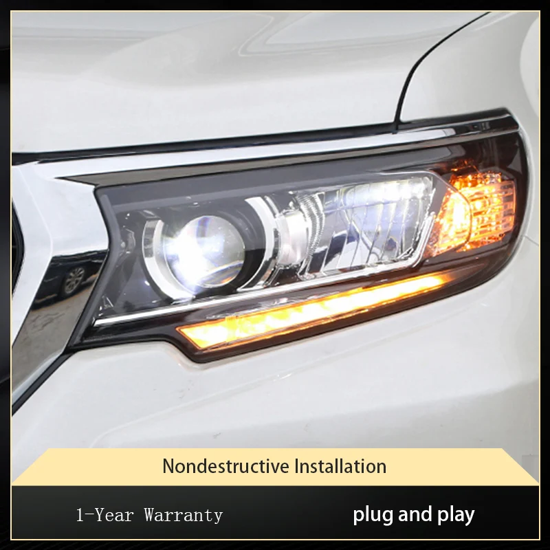 Car Lights For Toyota Prado Headlight 2018 2019 2020 2021 Auto Projector LED DRL Dynamic Signal Lamp Tool Accessories