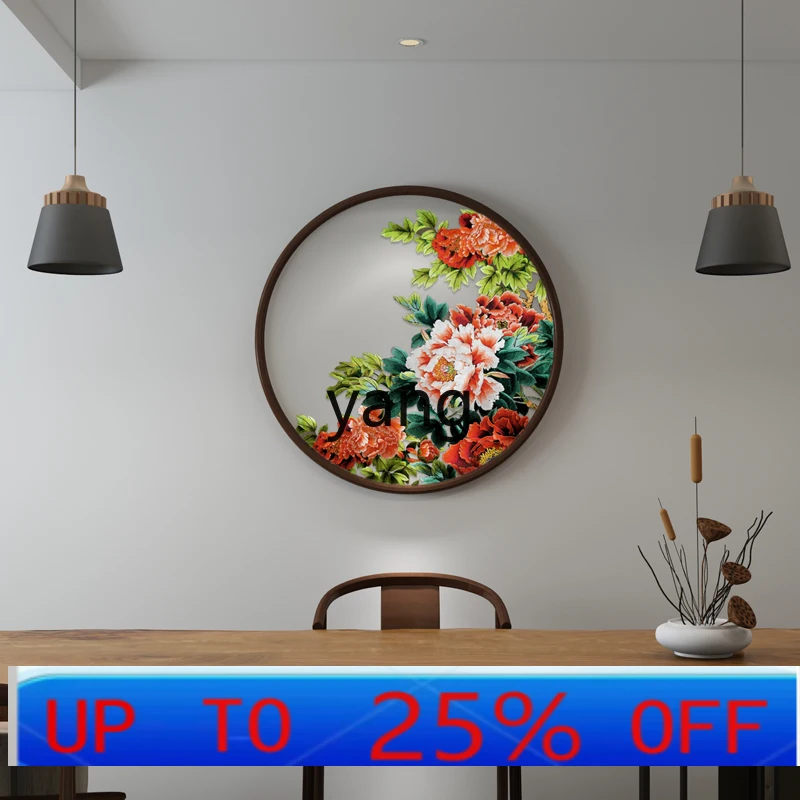 

CX new Chinese entrance decorative painting double-sided embroidery restaurant round hanging painting