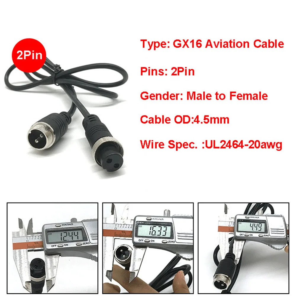 1Pcs 1M GX16 2 3 4 5 6 7 8 10 Pin Male to Female Extension Cable GX-16 Aviation Wire Connector for CCTV Camera Security DVR