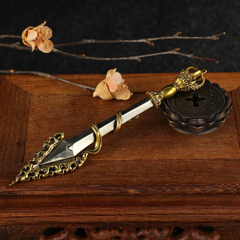 Brass Manjusri Sword Tibetan Ornament Bodhisattva Wisdom Sword Ornament Household Artifact Vajra Pestle