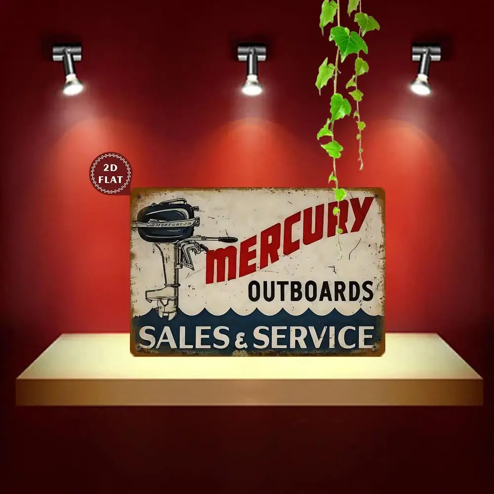 Vintage Outboard Metal Sign - Waterproof,Dustproof, Retro Wall Art for Home, Garage, or Boat, Perfect Parties,Holid