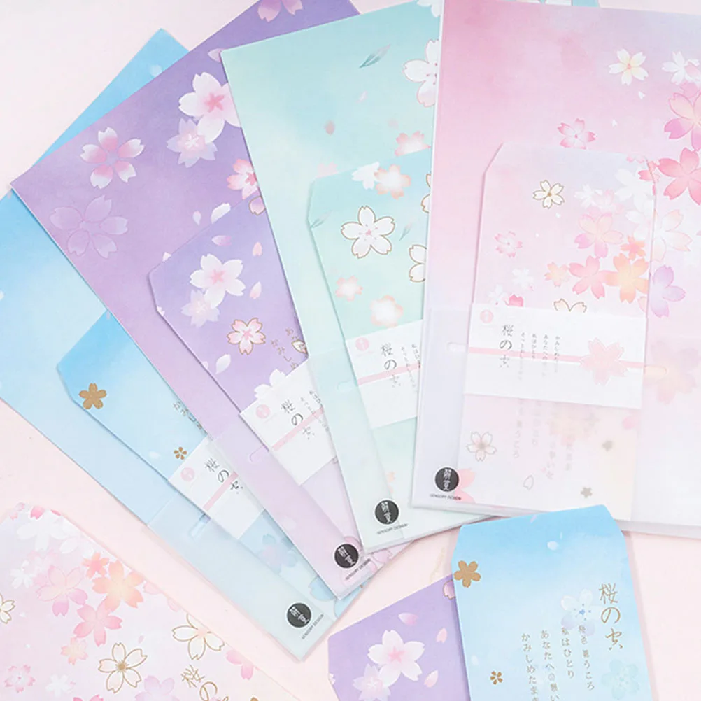 

Blossoms Pattern Letter Paper Premium Writing Paper Japanese Style Stationery Set For Notes Love Letters