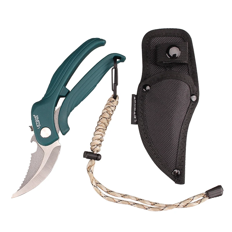 LETGOS Multi-functional Tactical Scissors Partition Detachable Outdoor survival Fishing companion tools automatic rebound shear