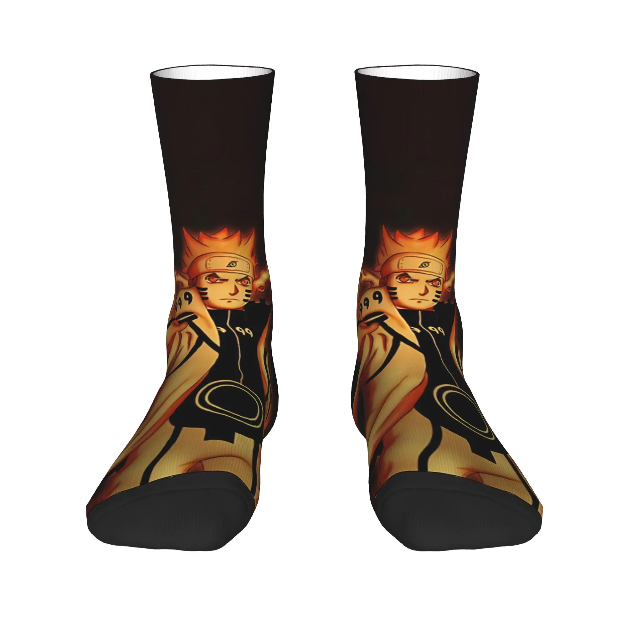 

Funny Sock Bandai NARUTO Kyuubi Mode Hip Hop Quality Pattern Printed Men Crew Socks Casual Men's Socks